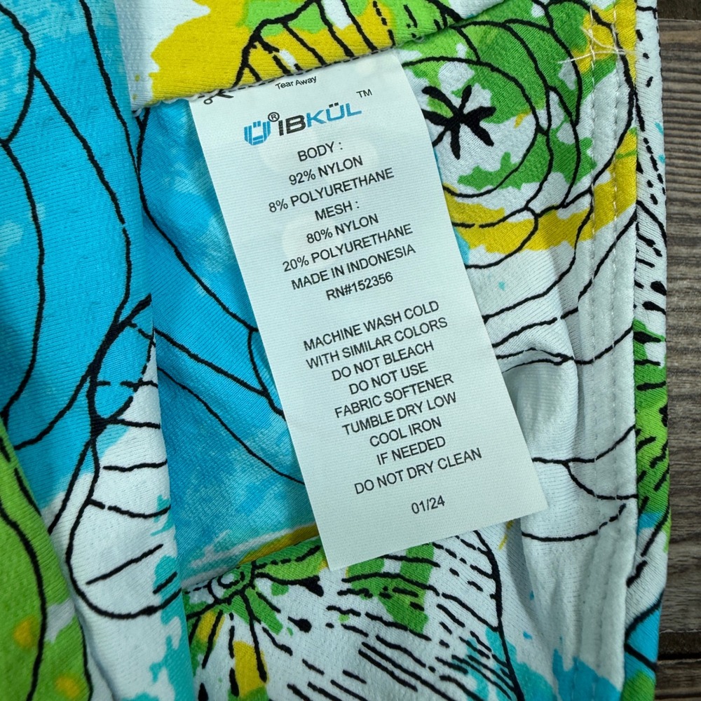 IBKUL Women Size Medium 13in Swing Skort Paddy Lime Multi Floral Activewear NWT - Picture 8 of 11
